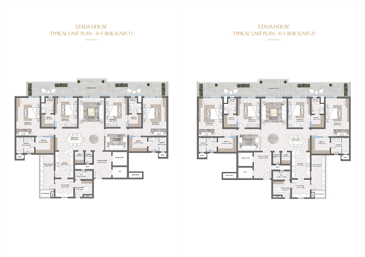 4+1 BHK floor plan preview (blurred)